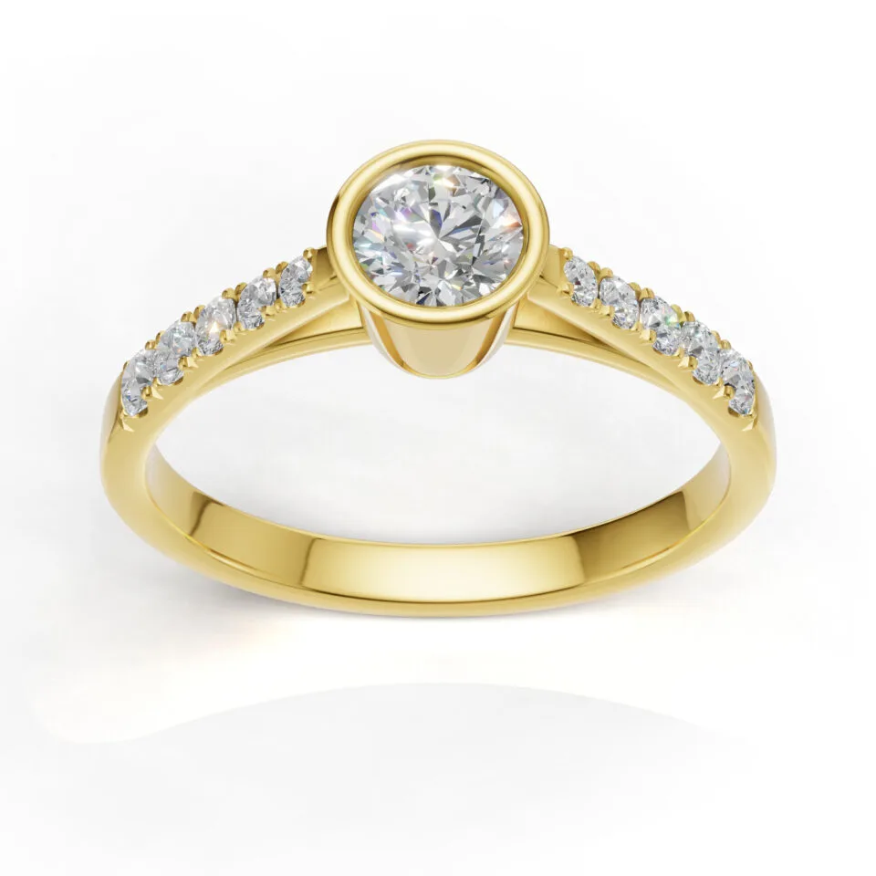 Pierscionek zareczynowy z zoltego zlota Fiona z diamentem centralnym 0.30 ct GESELLE 2