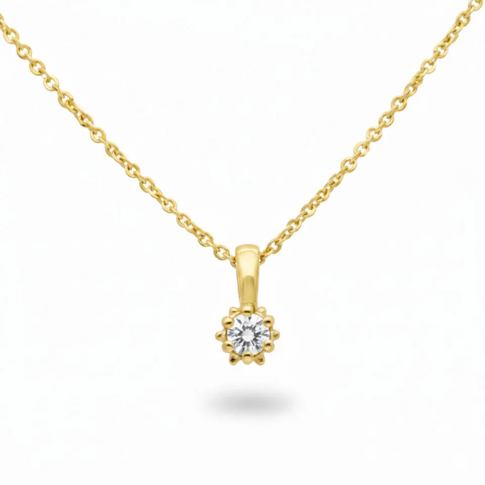 Zawieszka z żółtego złota z diamentem 0.06 ct model WZ203