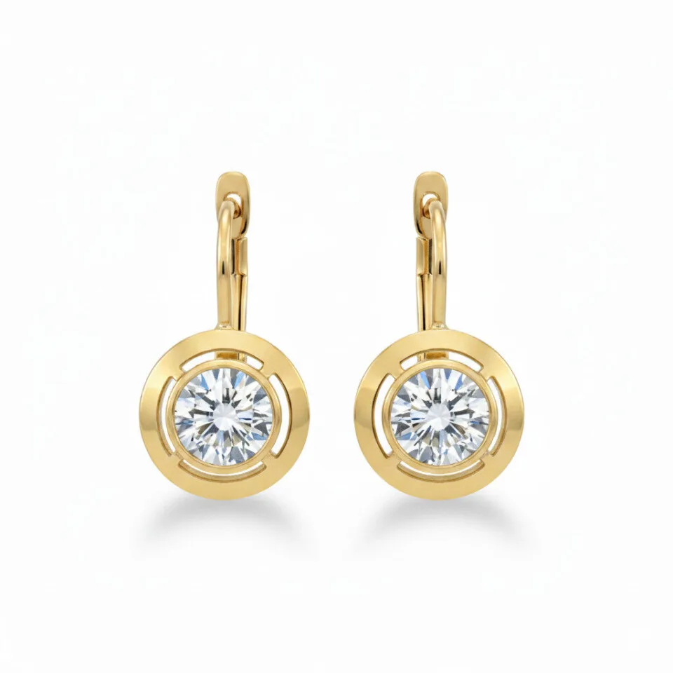 Złote kolczyki z cyrkonią – klasyka i blask w eleganckiej oprawie