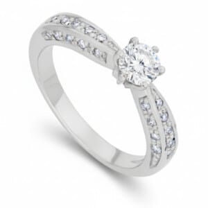 Pierścionek zaręczynowy Orion z diamentami w białym złocie 0.45 ct GESELLE