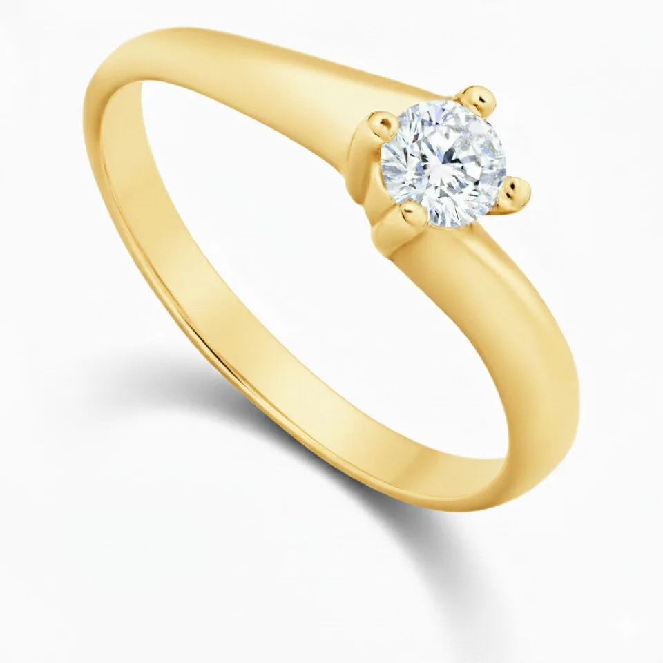 Pierścionek zaręczynowy z diamentem Twist III z żółtego złota 0.25 ct GESELLE