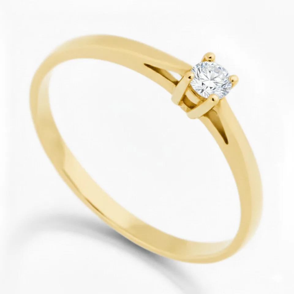 Pierścionek zaręczynowy z diamentem Classic VI z żółtego złota 0.10 ct GESELLE