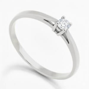 Pierścionek zaręczynowy z diamentem Classic VI z białego złota 0.15 ct GESELLE